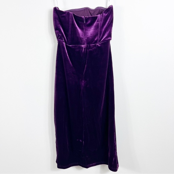 Lulus Glamorous Celebrations Dark Purple Velvet Strapless Tulip Dress NWT Plum - Picture 7 of 8